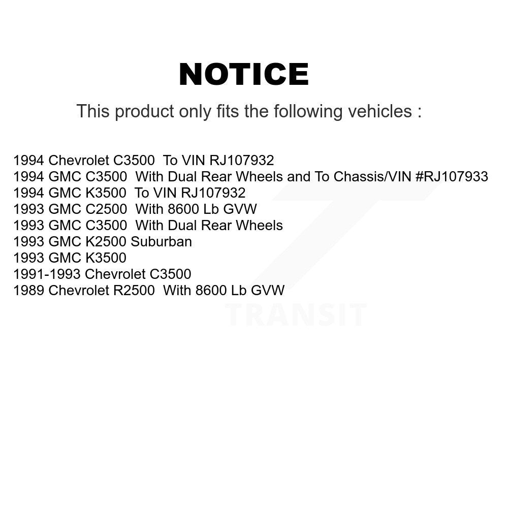 Front Rear Semi-Metallic Brake Pad Kit For GMC C3500 Chevrolet K3500 C2500 K2500 Suburban KSM-100238