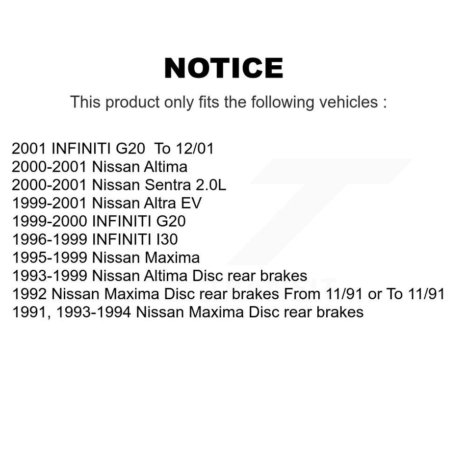 Front Rear Semi-Metallic Brake Pads Kit For Nissan Altima Maxima Sentra INFINITI I30 G20 KSM-100288