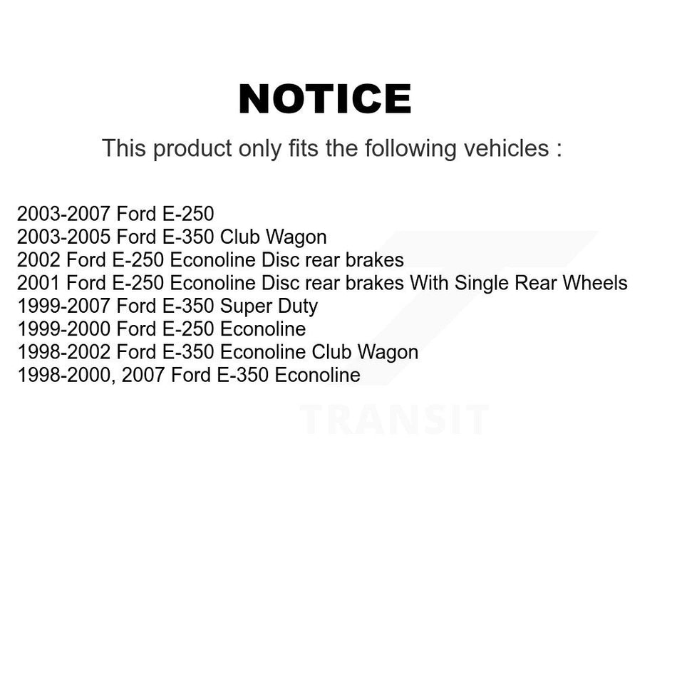 Front Rear Semi-Metallic Brake Pads Kit For Ford E-350 Super Duty E-250 Econoline Club KSM-100293