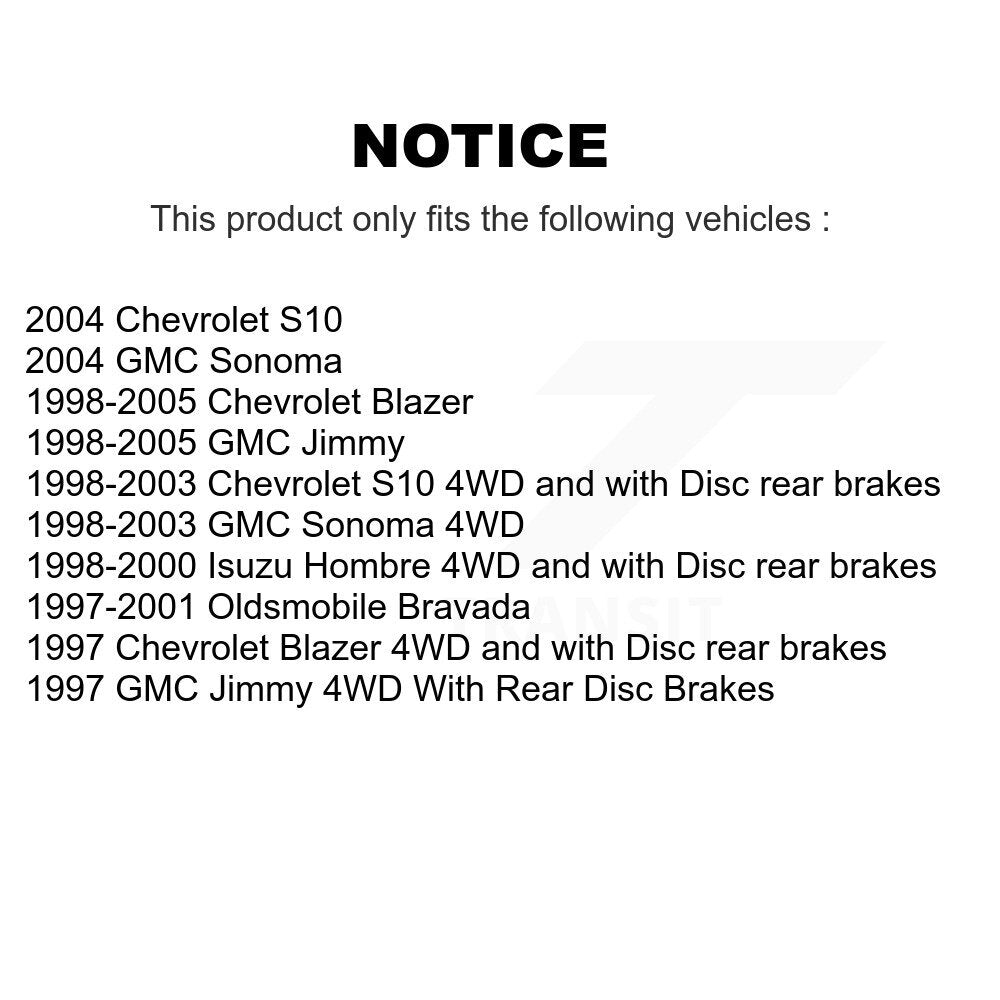 Front Rear Semi-Metallic Brake Pads Kit For Chevrolet GMC Blazer Jimmy S10 Sonoma Isuzu KSM-100314