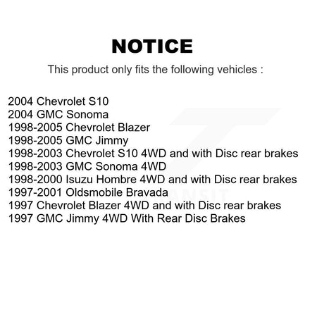 Front Rear Semi-Metallic Brake Pads Kit For Chevrolet GMC Blazer Jimmy S10 Sonoma Isuzu KSM-100314
