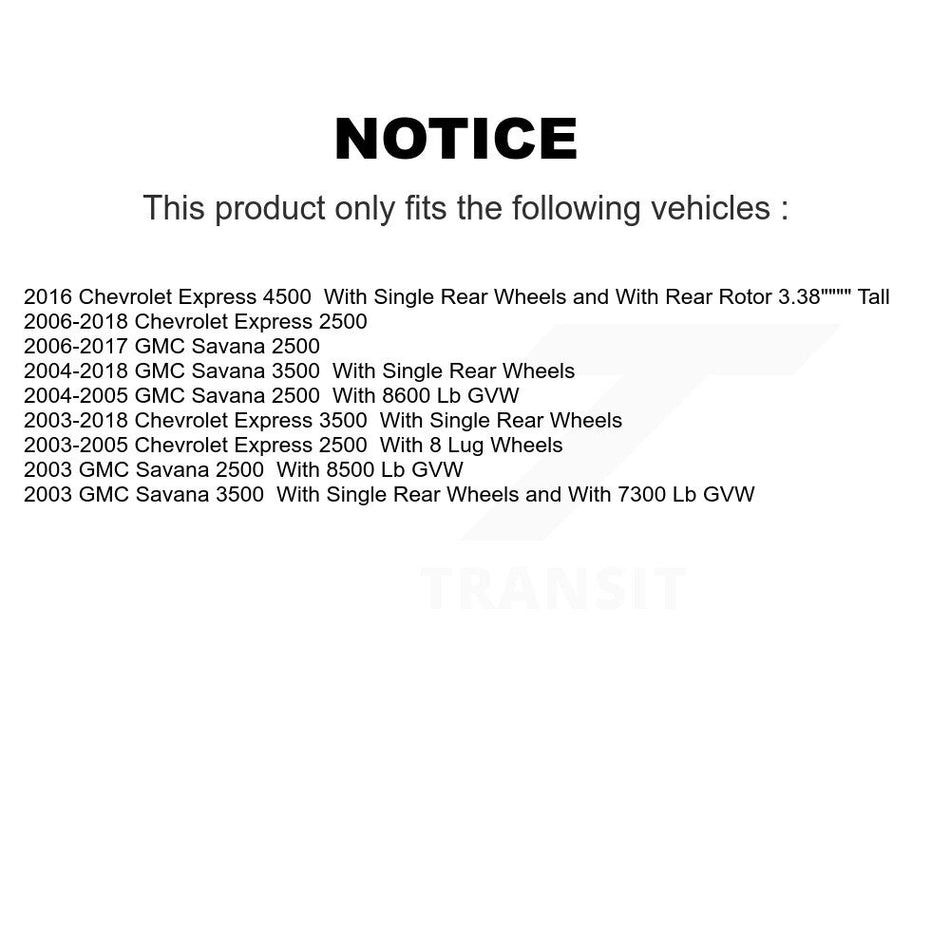 Front Rear Semi-Metallic Brake Pads Kit For GMC Chevrolet Savana 2500 Express 3500 4500 KSM-100327