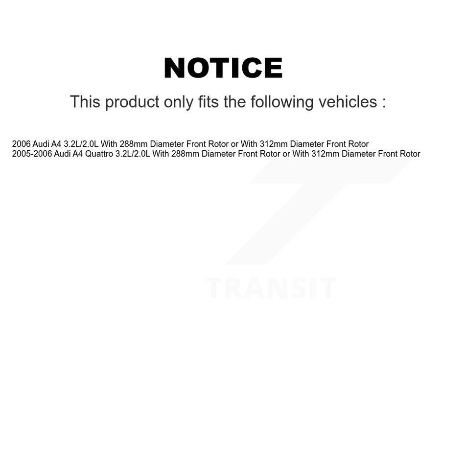 Front Rear Semi-Metallic Brake Pads Kit For 2006 Audi A4 3.2L/2.0L KSM-100362