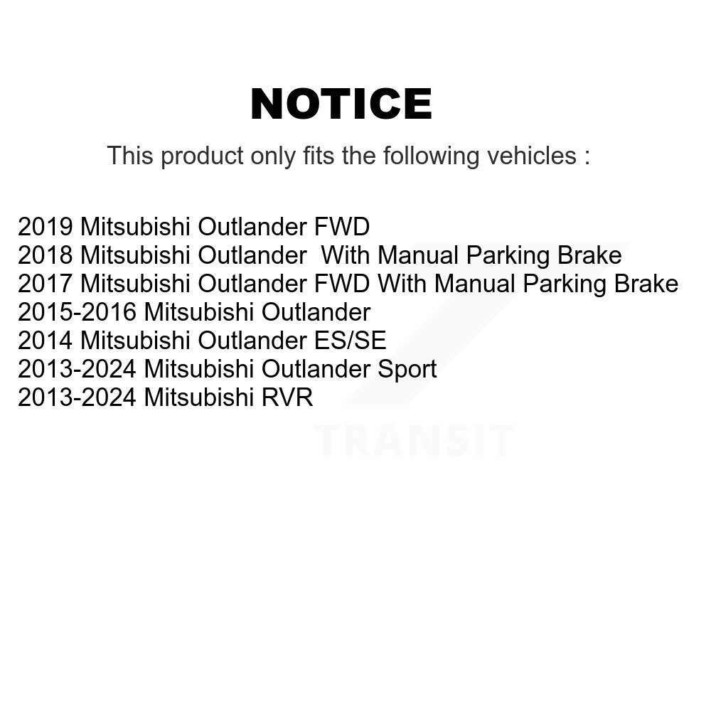 Front Rear Semi-Metallic Brake Pads Kit For Mitsubishi RVR Outlander Sport KSM-100382