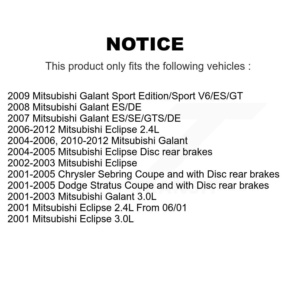 Front Rear Semi-Metallic Brake Pads Kit For Mitsubishi Chrysler Sebring Eclipse Galant KSM-100383