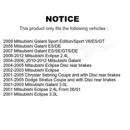 Front Rear Semi-Metallic Brake Pads Kit For Mitsubishi Chrysler Sebring Eclipse Galant KSM-100383