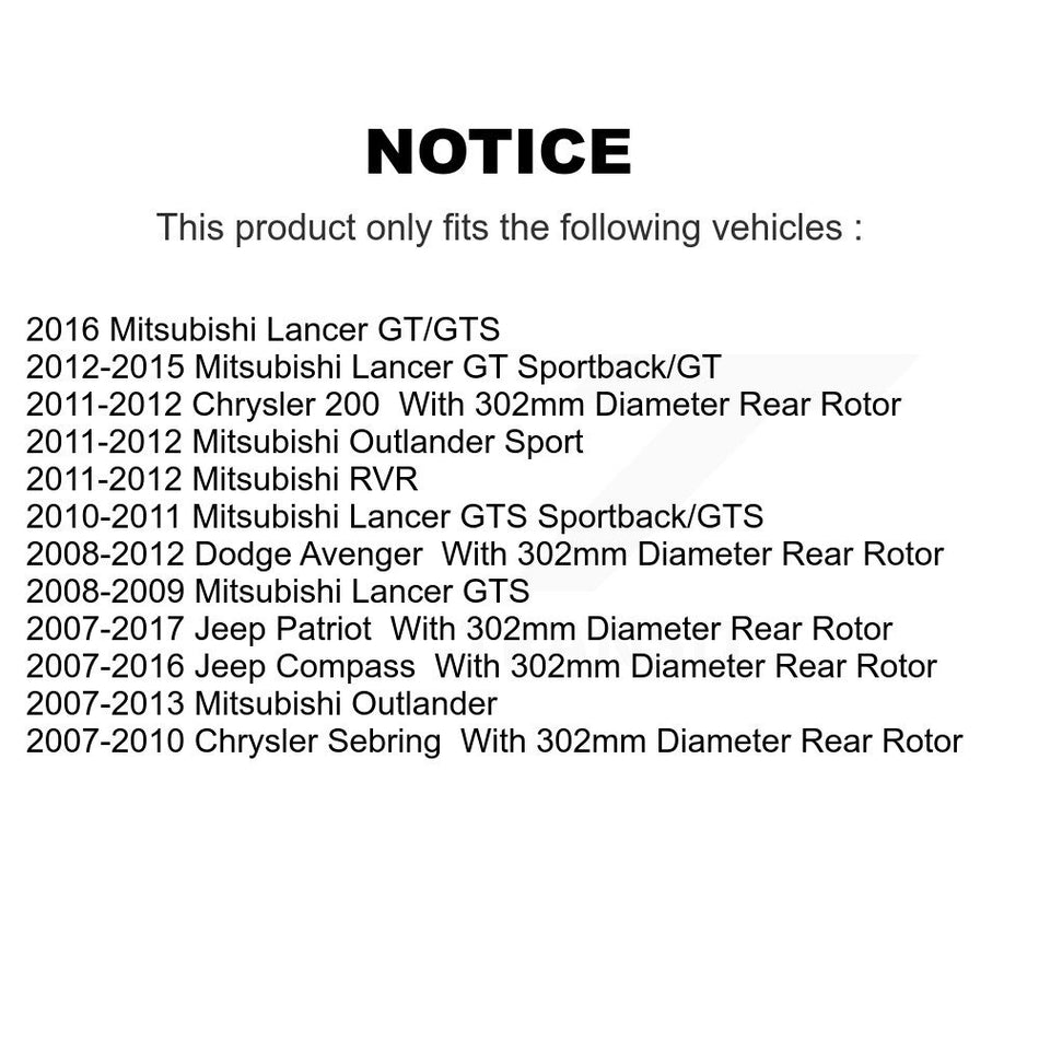 Front Rear Semi-Metallic Brake Pad Kit For Jeep Mitsubishi Patriot Lancer Compass Sebring KSM-100384