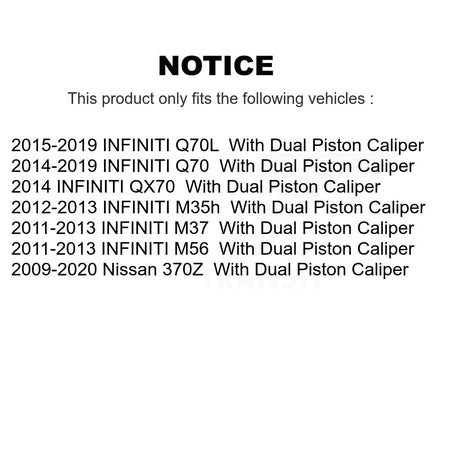 Front Rear Semi-Metallic Brake Pads Kit For Nissan 370Z INFINITI M37 QX70 Q70 Q70L M56 KSM-100393