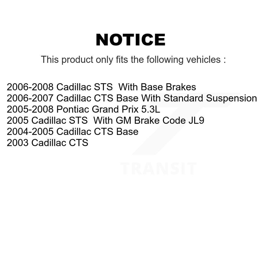 Front Rear Semi-Metallic Brake Pads Kit For Pontiac Grand Prix Cadillac CTS STS KSM-100418
