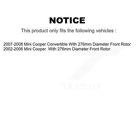 Front Rear Semi-Metallic Brake Pads Kit For Mini Cooper With 276mm Diameter Rotor KSM-100429