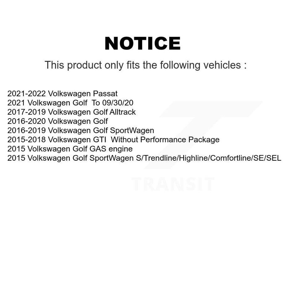 Front Rear Semi-Metallic Brake Pad Kit For Volkswagen Golf SportWagen GTI Alltrack Passat KSM-100467