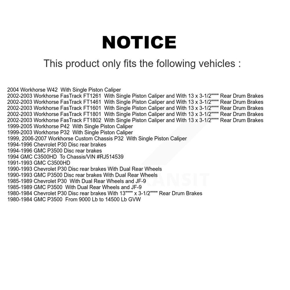 Front Rear Semi-Metallic Brake Pads Kit For Chevrolet P30 GMC P3500 Workhorse P42 Custom KSM-100548