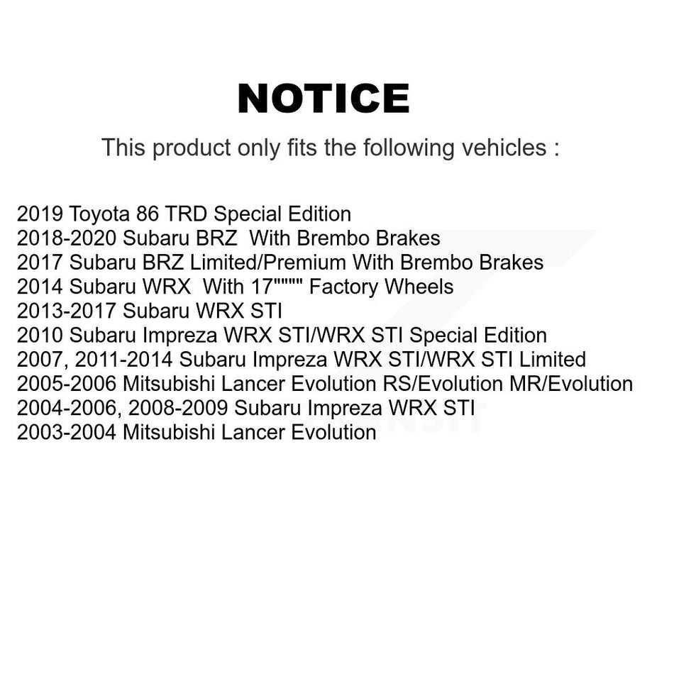 Front Rear Semi-Metallic Brake Pads Kit For Subaru Impreza Mitsubishi Lancer WRX STI BRZ KSM-100576