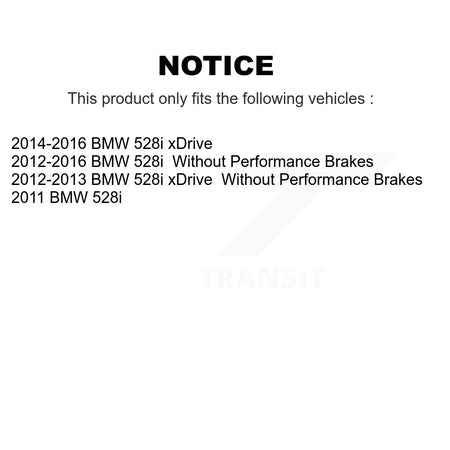 Front Rear Semi-Metallic Brake Pads Kit For BMW 528i xDrive KSM-100588