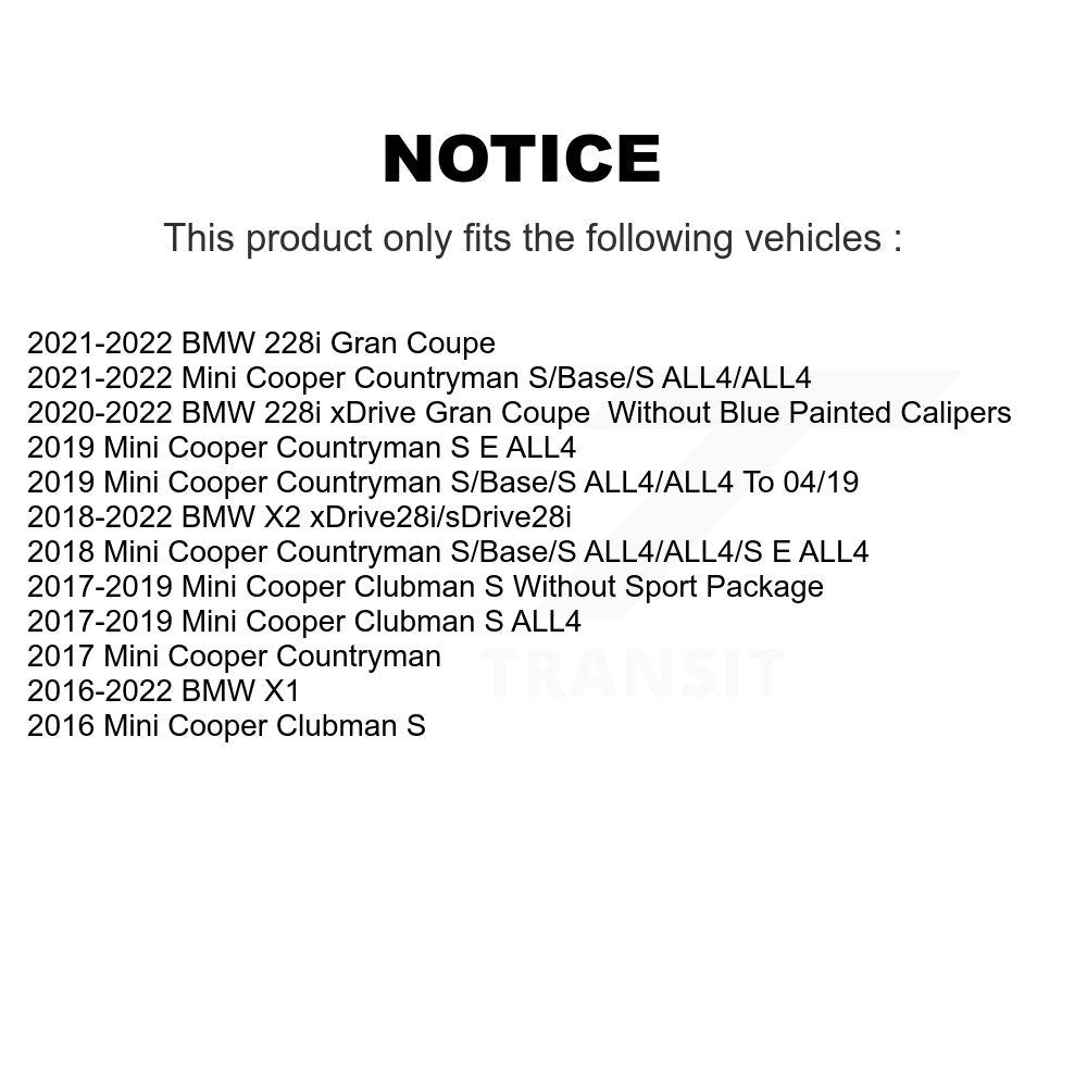 Front Rear Semi-Metallic Brake Pads Kit For BMW X1 Mini Cooper Countryman X2 Clubman 228i KSM-100598