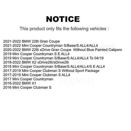 Front Rear Semi-Metallic Brake Pads Kit For BMW X1 Mini Cooper Countryman X2 Clubman 228i KSM-100598