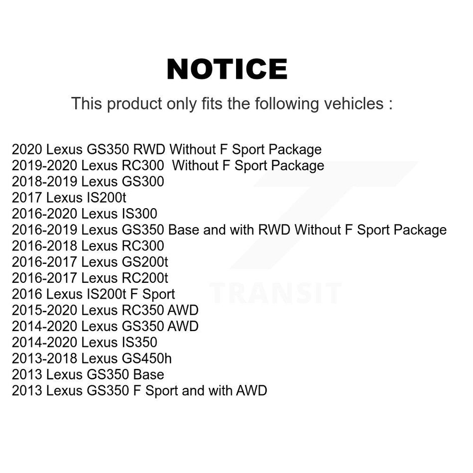 Front Rear Semi-Metallic Brake Pads Kit For Lexus IS300 IS350 GS350 RC350 RC300 IS200t KSM-100650