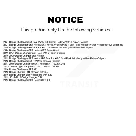 Front Rear Semi-Metallic Brake Pads And Parking Shoes Kit For Dodge Charger Challenger KSN-100894