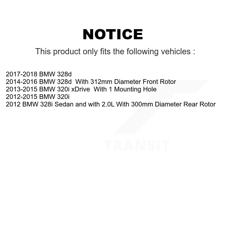 Front Rear Semi-Metallic Brake Pads And Parking Shoes Kit For BMW 320i xDrive 328i 328d KSN-100897