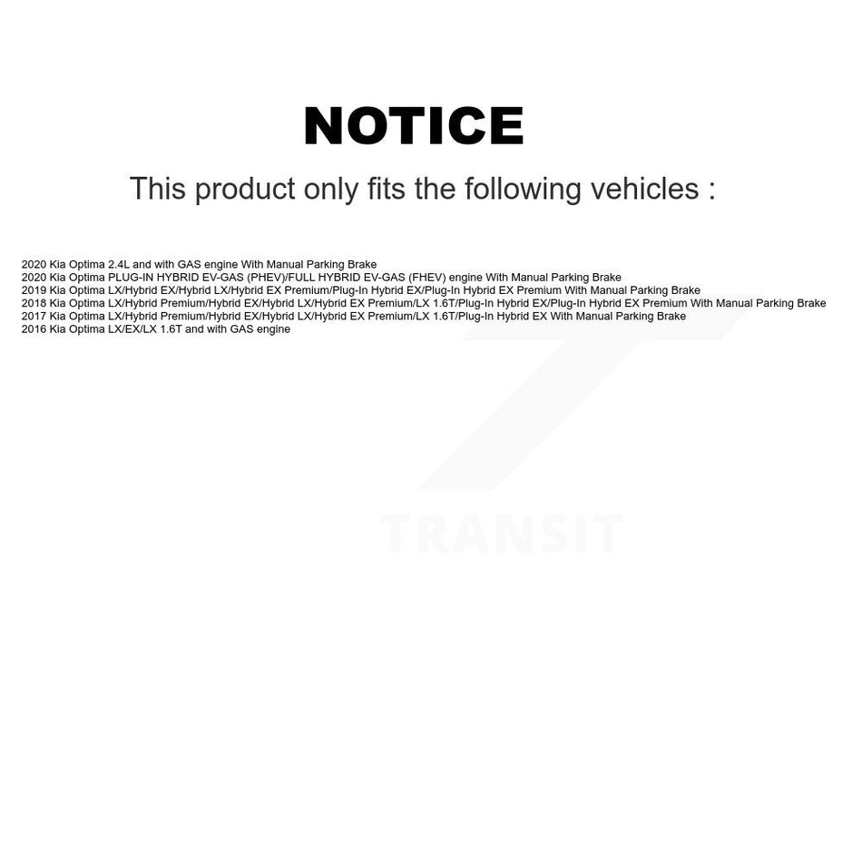 Front Rear Semi-Metallic Brake Pads And Parking Shoes Kit For Kia Optima KSN-100967