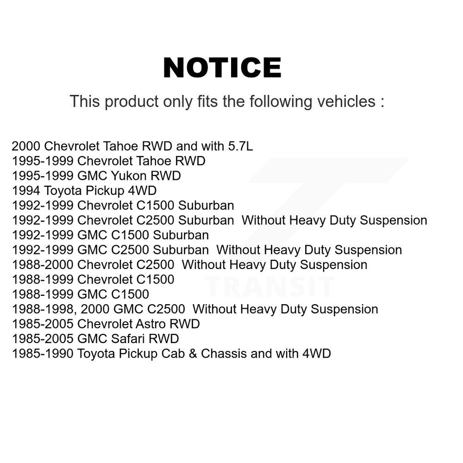 Front Suspension Shock Absorber And TOR Link Kit For Chevrolet C1500 GMC Tahoe C2500 Suburban Yukon KSS-100001