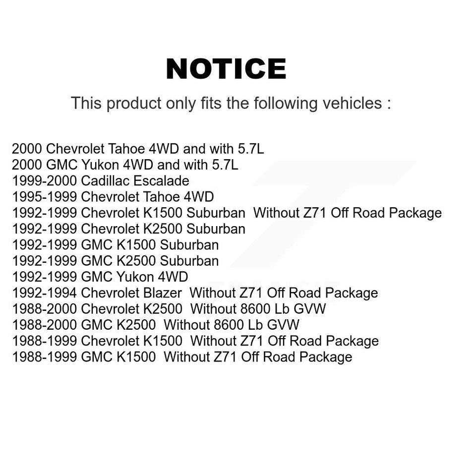 Front Suspension Shock Absorber And TOR Link Kit For Chevrolet K1500 GMC Tahoe K2500 Suburban Yukon Cadillac Escalade Blazer KSS-100016