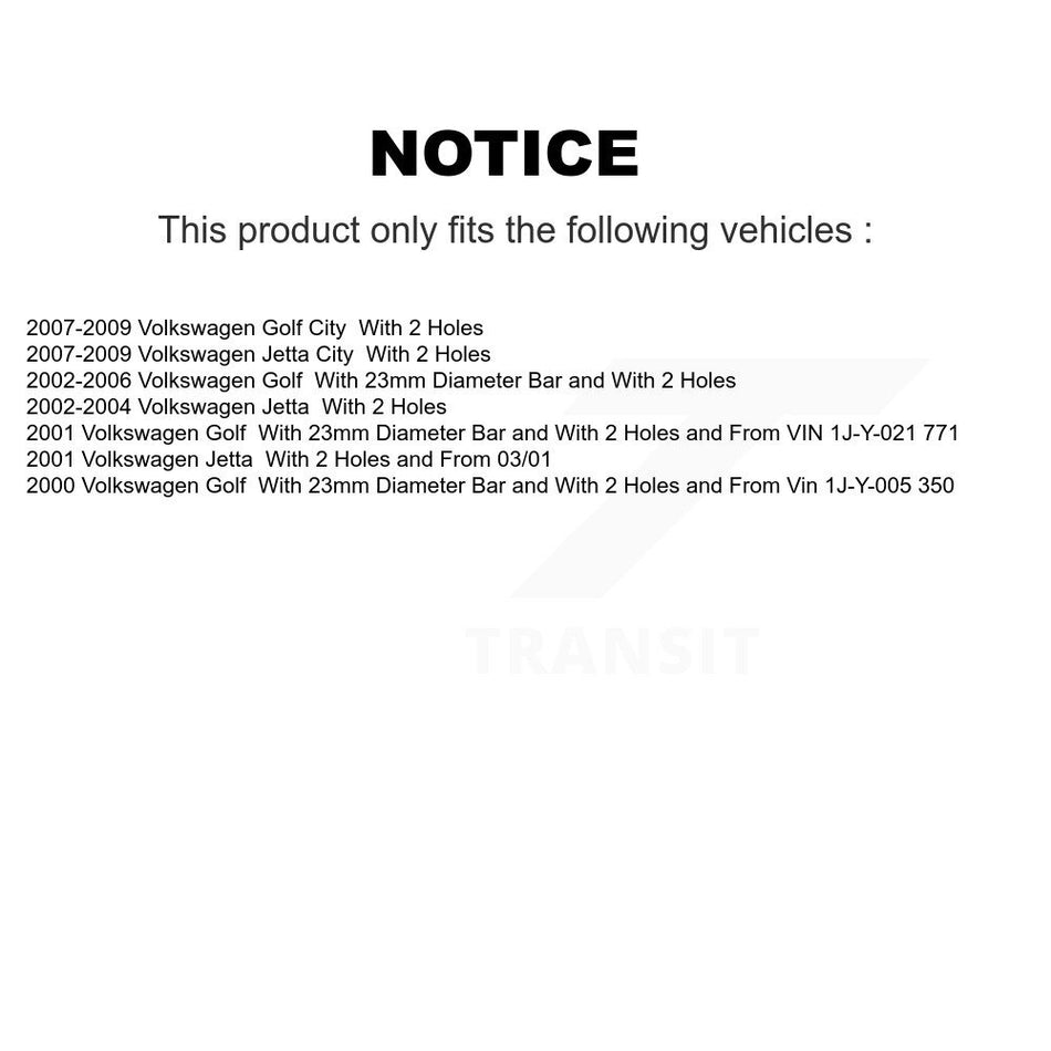 Front Complete Shock Assembly And TOR Link Kit For Volkswagen Jetta Beetle Golf City KSS-100490