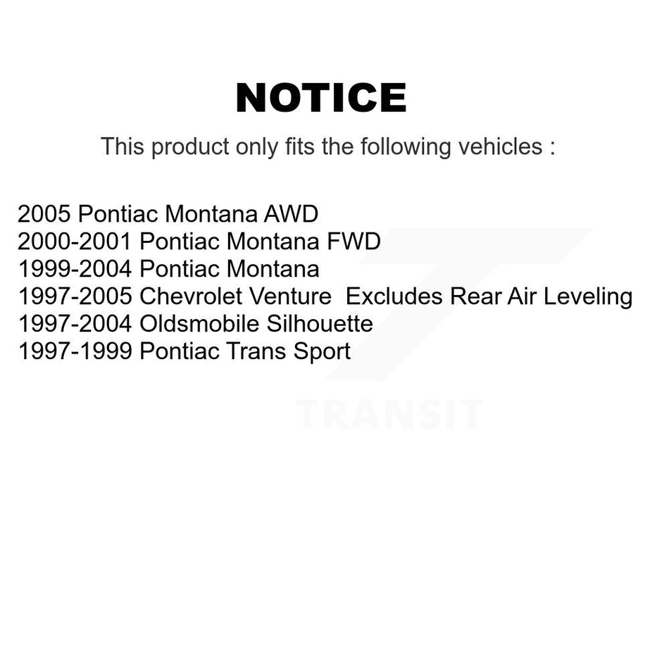 Front Complete Shock Assembly And TOR Link Kit For Chevrolet Venture Pontiac Montana Oldsmobile Silhouette Trans Sport KSS-100506