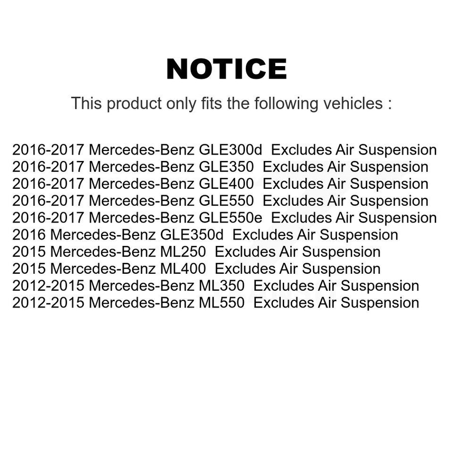 Front Complete Shock Assembly And TOR Link Kit For Mercedes-Benz ML350 GLE350 ML400 GLE400 ML550 ML250 GLE300d GLE550e GLE550 GLE350d Excludes Air Suspension KSS-100554