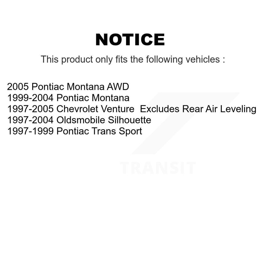 Front Complete Shock Assembly And TQ Link Kit For Chevrolet Venture Pontiac Montana Oldsmobile Silhouette Trans Sport KSS-100827