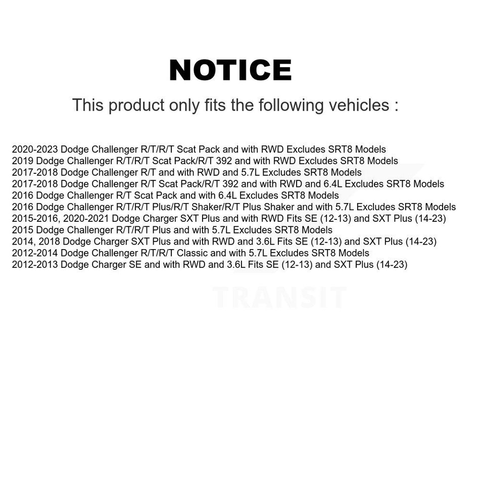 Front Complete Shock Assembly And TOR Link Kit For Dodge Challenger Charger KSS-104193