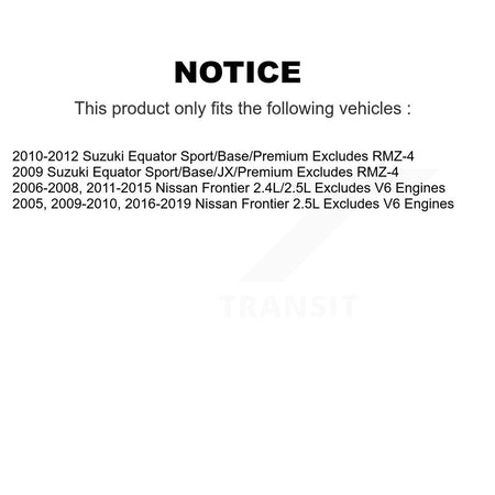 Front Right Complete Shock Assembly And TOR Link Kit For Nissan Frontier Suzuki Equator KSS-104298