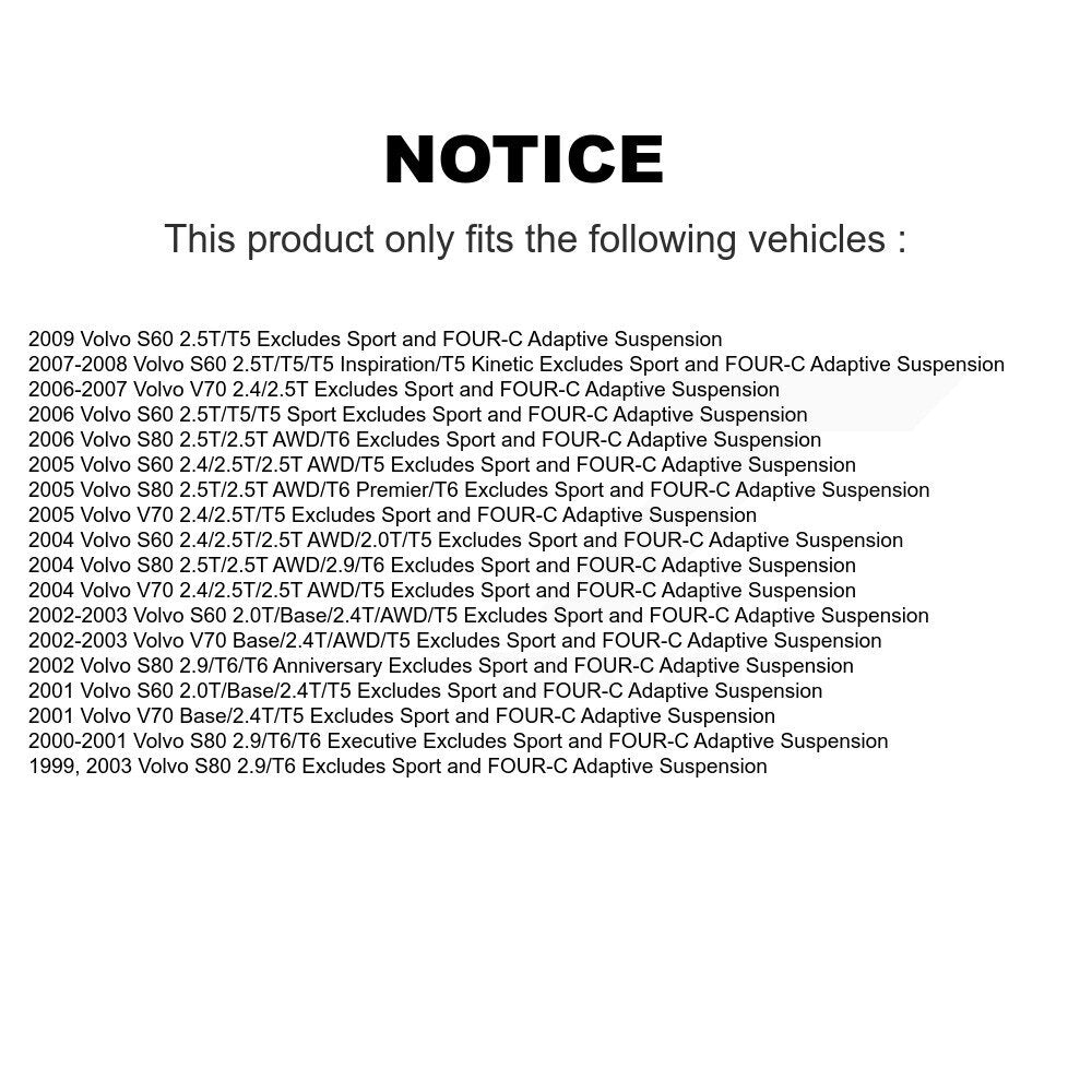 Front Left Complete Shock Assembly And TQ Link Kit For Volvo S60 V70 S80 KSS-104472