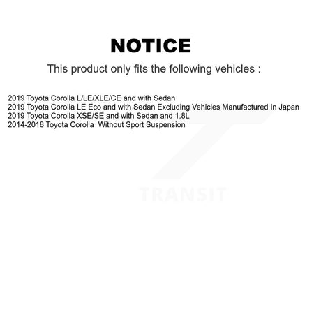 Front Left Complete Shock Assembly And TQ Link Kit For Toyota Corolla KSS-104543