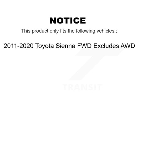 Front Left Shock Assembly And TQ Link Kit For 2011-2020 Toyota Sienna FWD Excludes AWD KSS-104551