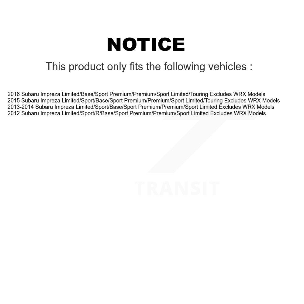 Front Left Complete Shock Assembly And TQ Link Kit For Subaru Impreza Excludes WRX Models KSS-104563