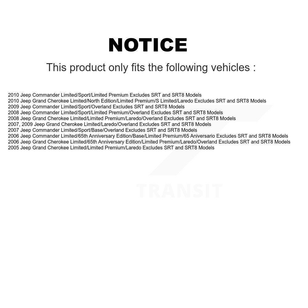 Front Left Complete Shock Assembly And TOR Link Kit For Jeep Grand Cherokee Commander KSS-104728