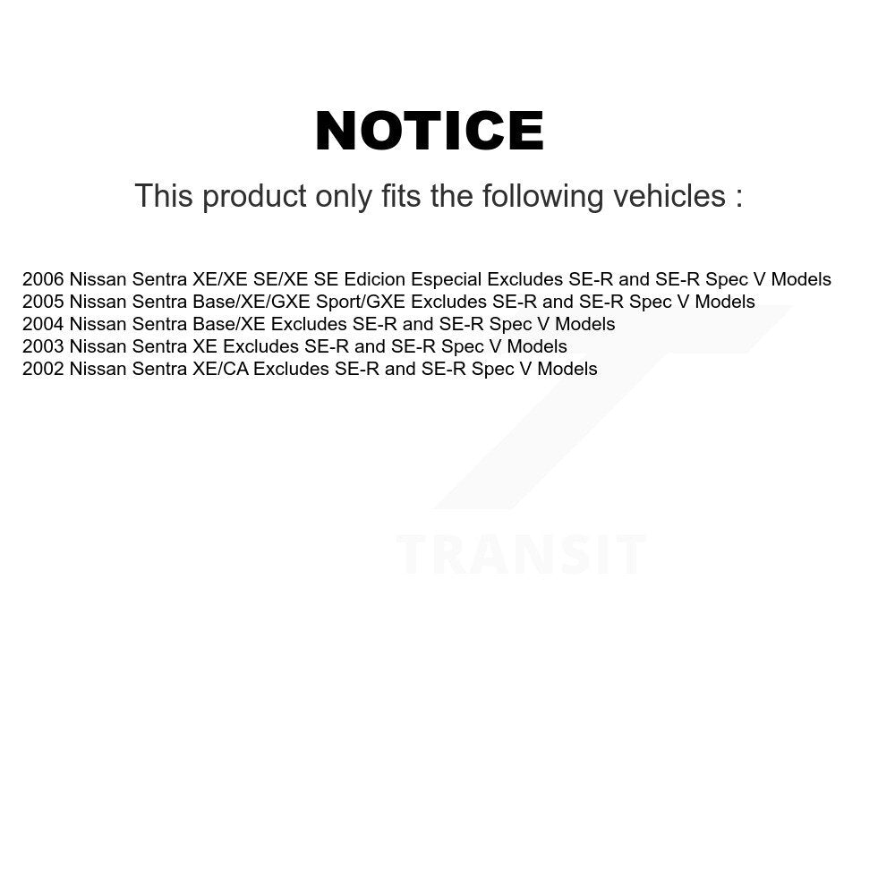 Front Left Shock Assembly TOR Link Kit For Nissan Sentra Excludes SE-R Spec V Models KSS-104749