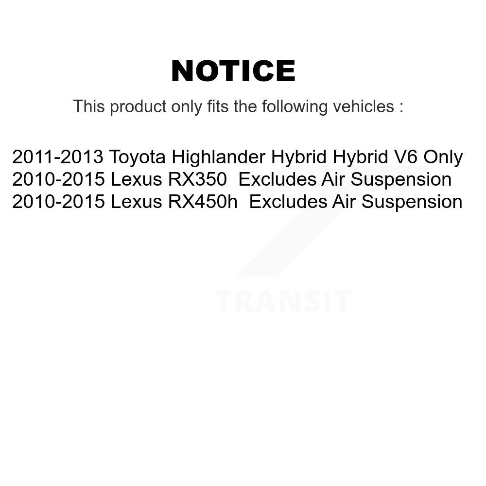 Front Right Complete Shock Assembly TQ Link Kit For Lexus RX350 Toyota Highlander RX450h KSS-104856