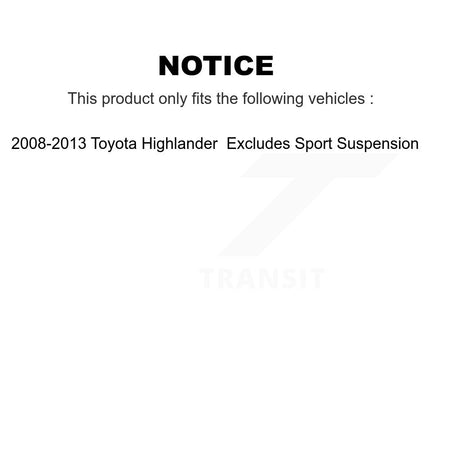 Front Right Shock Assembly & TQ Link Kit For Toyota Highlander Excludes Sport Suspension KSS-104857