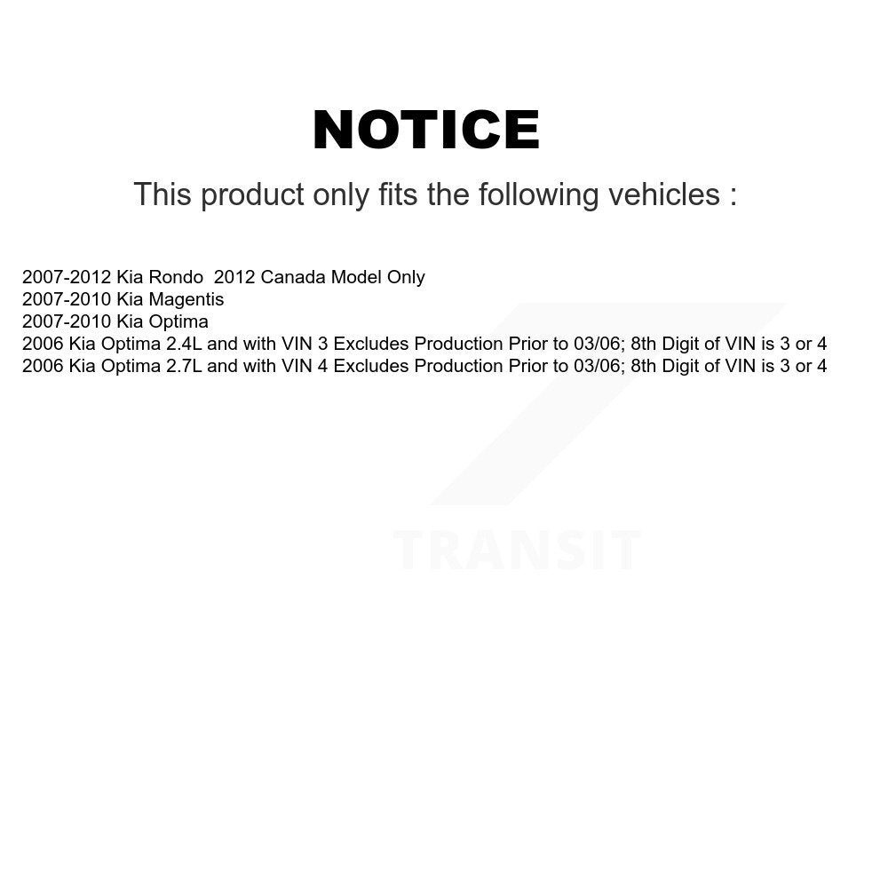 Front Right Complete Shock Assembly And TQ Link Kit For Kia Rondo Optima Magentis KSS-104873