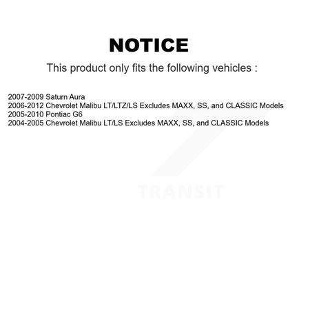 Front Right Shock Assembly And TQ Link Kit For Chevrolet Malibu Pontiac G6 Saturn Aura KSS-104909
