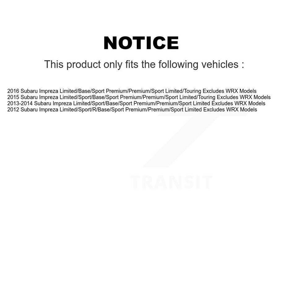 Front Right Complete Shock Assembly & TOR Link Kit For Subaru Impreza Excludes WRX Models KSS-105054