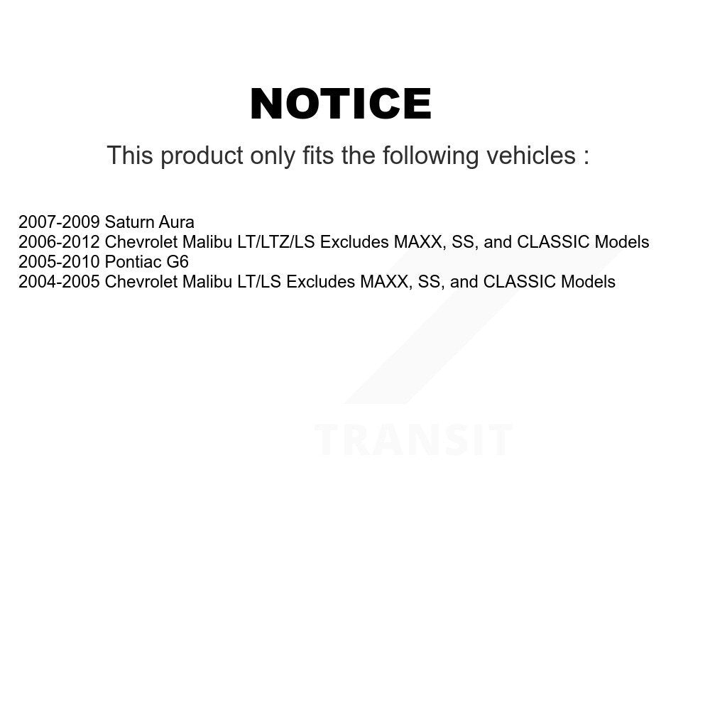 Front Right Shock Assembly And TOR Link Kit For Chevrolet Malibu Pontiac G6 Saturn Aura KSS-105072