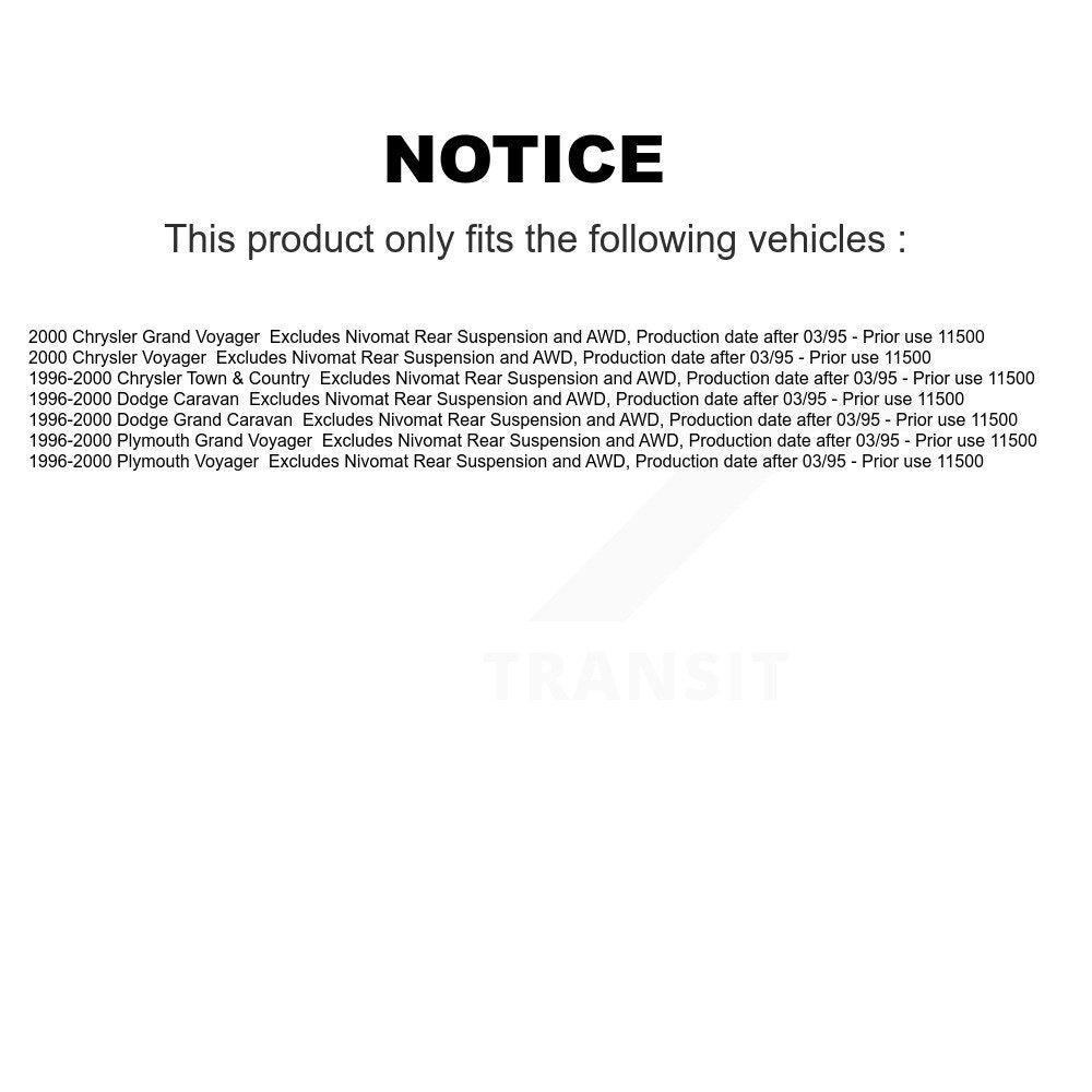 Front Right Shock Assembly TOR Link Kit For Dodge Caravan Grand Plymouth Voyager Chrysler KSS-105094
