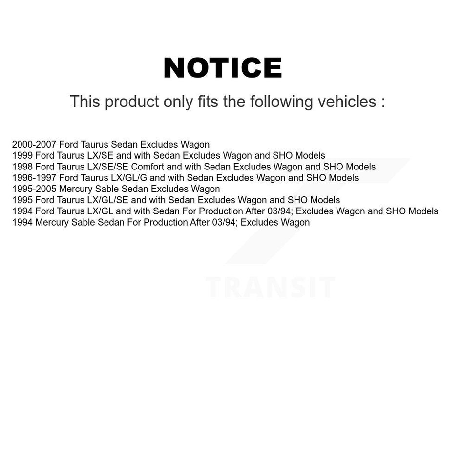 Rear Complete Shock Assembly And TOR Link Kit For Ford Taurus Mercury Sable KSS-105309