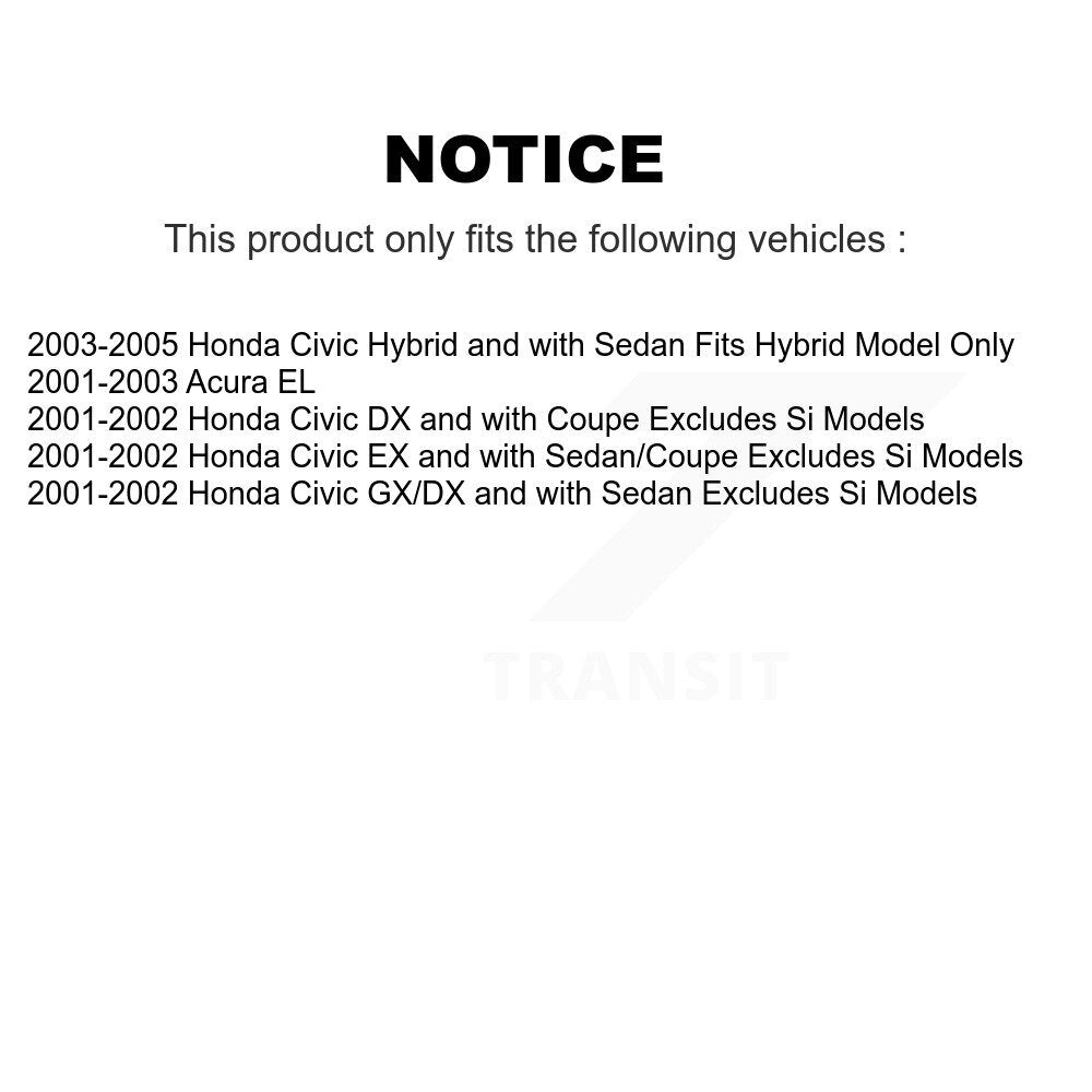 Front Left Complete Shock Assembly And TOR Link Kit For Honda Civic Acura EL KSS-105397