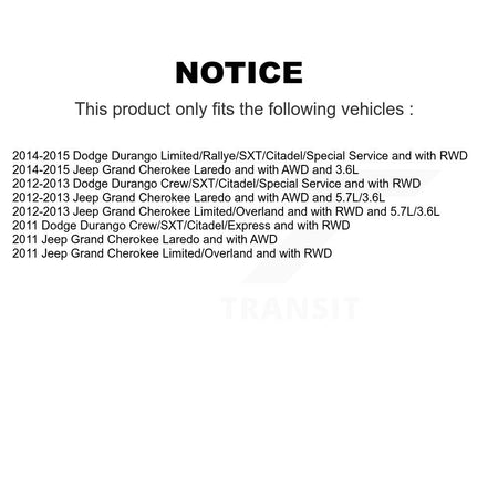 Front Left Complete Shock Assembly And TOR Link Kit For Jeep Grand Cherokee Dodge Durango KSS-105407