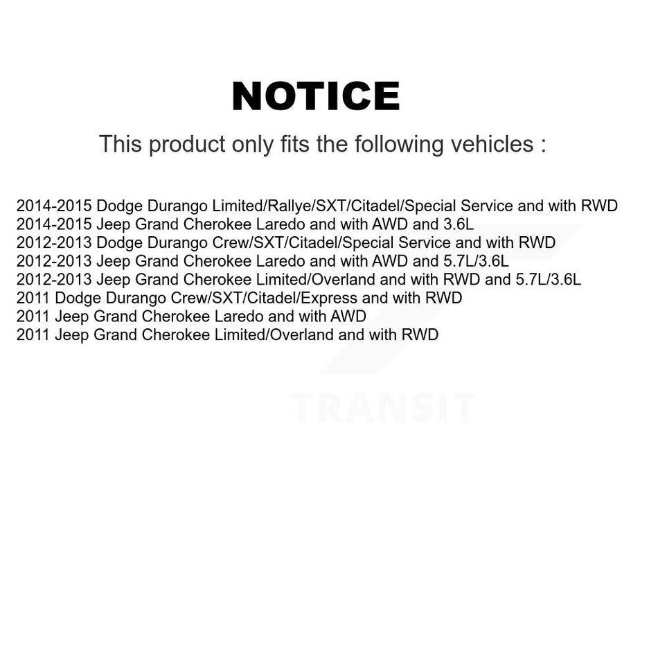 Front Left Complete Shock Assembly And TOR Link Kit For Jeep Grand Cherokee Dodge Durango KSS-105407