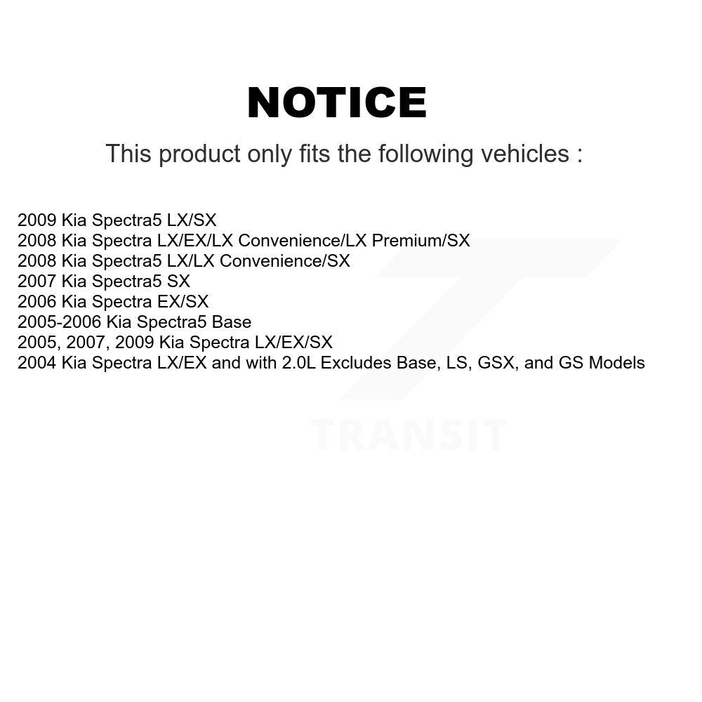 Front Left Complete Shock Assembly And TOR Link Kit For Kia Spectra Spectra5 KSS-105431